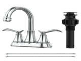 Bathroom Faucet Chrome with Pop-up Drain & Supply Hoses 2-Handle 360 Degree High Arc Swivel Spout 51282226