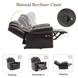 Home Theater Seating Manual Recliner Loveseat with Hide-Away Storage, Cup Holders and LED Light WF310726AAD