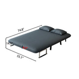 55 Convertible Chair Bed, Tri-Fold Sofa Bed with Adjustable Backrest & Pillow, Leisure Chaise W1767106624