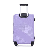 3 Piece Luggage Sets PCABS Lightweight Suitcase with Two Hooks, Spinner Wheels, Light 10098244