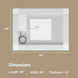 28x36" Gold Tempered MirrorDual LED Light StripsFront and Back Lighting T3177P320568