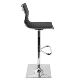 Masters Contemporary Adjustable Barstool with Swivel in Black Faux Leather by LumiSource B202P222338