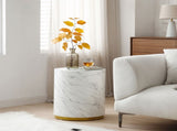 15.75inch Round Sidetable for Living Room Fully Assembled White W876106488