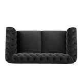 ZUN VIVALUX 59.44" Chesterfield Velvet Loveseat Sofa,2-Person Rolled Arm Dutch Plush Upholstered Sofa N762P178705E