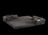 78.7-Inch Convertible Sleeper Sofa Bed with Cylindrical Pillow, Chenille Folding Mattress Couch with W834P337412