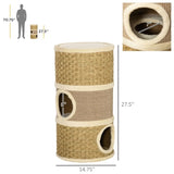 ZUN Wooden Cat House/Cat Trees /Cat Climbing Tower （Prohibited by WalMart） 34179174