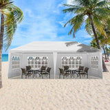 10'X20' Outdoor Party Tent with 4 Removable Sidewalls, Waterproof Canopy Patio Wedding Gazebo, White 02748343