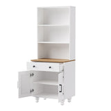 ON-TREND Farmhouse Storage with 4 Solid Wood Gourd-Shaped Legs, Modern Kitchen Pantry N721P205790K