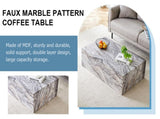 39.37 * 21.65 inch gray marble patterned MDF rectangular coffee table, stable, waterproof and easy W1151P476956