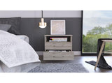 Brookeline 2-Drawer 1-Shelf Rectangle Nightstand Light Grey B06280586