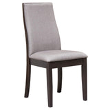 ZUN Taupe and Espresso Upholstered Dining Chair B062P153678