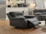 Contemporary Motion Recliner Chair 1pc Glider Rocker Recliner Living Room Furniture Slate Blue B011P205567