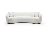 102'' 5-Seater Boucle Sofa Modern Sectional Half Moon Leisure Couch Curved Sofa Teddy Fleece Velet W87661868