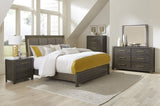 ZUN 1pc Elegant Look Dresser of 6 Drawers Gold Tone Pulls Brown Gray Silver Finish Modern Bedroom B011P255208