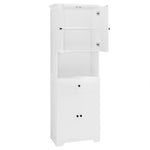 ZUN Tall Bathroom Cabinet with Four Doors, Large Storage Space Open Shelve, Upper Storage Cabinet, White 82111531