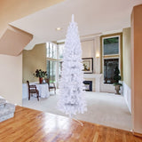 ZUN 7.5FT White Slim Artificial Christmas Tree Includes Foldable Metal Stand 03440975