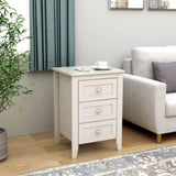 White 3 Drawer Nightstand with Charging Station and USB Ports & Power Outlets,Wooden Bed Side W141260296