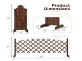 Set of 2 Retractable Arched Wooden Fences 205 x 33.5 x 80 cm Carbonized Finish 86670017
