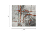 Quarry 5x6.5' Abstract Area Rug, Gray & Orange Polypropylene B2719P245965