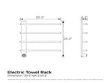 Brushed Gold Heated Rack for Bathroom,Wall Mounted with Intelligent Touch Screen Timer, 4-Bar 79992665