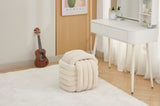 060-Chenille Fabric Modern Knot Design Ottoman Makeup Stool Footstool, Comfortable and Stylish Seat W527P239023