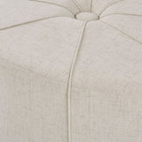 48" Ottoman,Polyester Fabric Large Cocktail Ottoman Modern Style For Living Room, Cream B03548609
