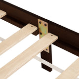 King Pine wooden Bed with Rattan Headboard and Footboard, with Central Enhanced Bed Platform W504P266749