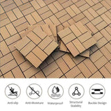 Wood Plastic Composite Deck Tiles Set of 20pcs, Composite Decking Resist Rust, Water, Weather, W2805P205354