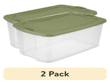 (2 pack) EZ Carry 120 Quart Extra-Large Storage Bin, Clear Plastic Storage Container with Full-Grip 18463901