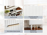 () 3-Drawer Shoe Cabinet with Top Grille Panel MDF Door Panels with 61739478