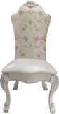 Ivory and Bone White Side Chair with Claw Legs B062P215494