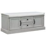 ZUN Storage Bench with 2 Drawers and 2 Cabinets, Shoe Bench with Removable Cushion for Living Room, 63680817