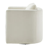 Sutton Ivory Performance Fabric Swivel Barrel Chair B050P322582