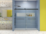 Bypass shower door, sliding door,soft close system, with 5/16" tempered glass and Matted black W2122P225214
