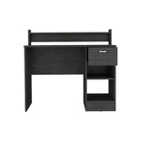 Computer Desk with Top Open Shelf, 1-Drawer and 2-Storage Shelves, Smokey Oak B097133208