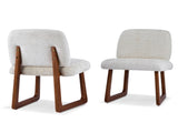 Dining Chair Set of 2, Plush Fabric Upholstered Dining Chairs with Curved Wooden Legs and Beige N779P370775B