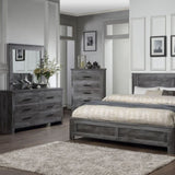 ZUN Rustic Grey Oak 5-drawer Chest B062P181348