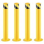 ZUN Safety Bollard Post, 42 Inch Height Steel Bollards, 3 Inch Diameter Parking Bollard, Yellow Powder 85180369