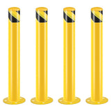 ZUN Safety Bollard Post, 42 Inch Height Steel Bollards, 3 Inch Diameter Parking Bollard, Yellow Powder 85180369