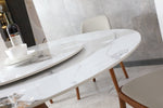 ZUN Modern Marble Dining Table, 59" Round Sintered Stone Table for Dining Room, Kitchen, Dinette, 84533567