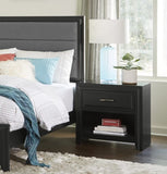 Modern Style Storage Cubby Nightstand w drawer 1pc Espresso Finish Wooden Bedroom Furniture Home B011P222852