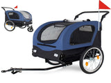 2-in-1 Bike Trailer & Pet Stroller for Dogs up to 110lbs Foldable Pet Carrier Cart with Front W1364P406669