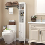 ZUN 66.92" Tall Bathroom Storage Cabinet with Adjustable Shelves,Slim 1 Doors Freestanding Cabinet with W808P174804