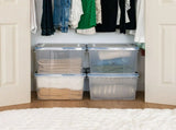 44 Qt. Plastic Storage Bins with Sealed Lids, Clear Gasket Box, Airtight Containers 4Pk 79625921
