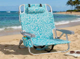 1 PCS Aluminum Beach Chair, 8.5 Inch Seat Height Teal Tribal Pattern, Adjustable Folding Chair with 78014252