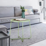 Patio Small Side Table, Waterproof Round Metal Coffee Table, Weather Resistant End Table for Indoor 18271862