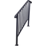 Handrails for Outdoor Steps, Fit 3 or 4 Steps Outdoor Stair Railing, Picket3 Wrought Iron Handrail, W465124224