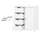 White Bathroom Storage Cabinet, Floor Cabinet with Adjustable Shelf and Drawers W40914883