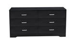 ZUN WOOD MDF BOARDS, 6 Drawers Dresser, Black W370P159970