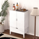 ZUN Bar Cabinet,Wine Bar Cabinet,Liquor Storage Credenza,Sideboard with Wine Racks & Stemware W679P151544